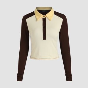 Retro Collared Long Sleeve Top